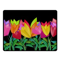 Tulips Fleece Blanket (small) by ValentinaDesign