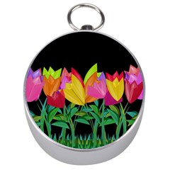 Tulips Silver Compasses by ValentinaDesign