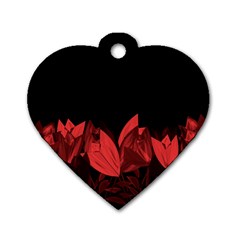 Tulips Dog Tag Heart (two Sides) by ValentinaDesign