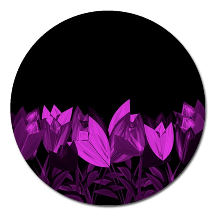 Tulips Magnet 5  (Round)