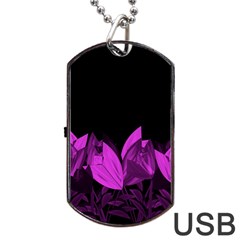 Tulips Dog Tag Usb Flash (one Side) by ValentinaDesign