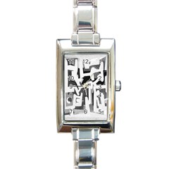 Abstract Art Rectangle Italian Charm Watch by ValentinaDesign