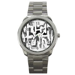 Abstract Art Sport Metal Watch by ValentinaDesign