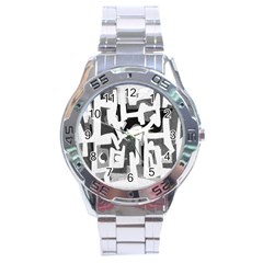 Abstract Art Stainless Steel Analogue Watch by ValentinaDesign