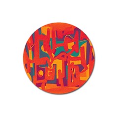 Abstract Art Magnet 3  (round) by ValentinaDesign