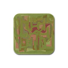 Abstract art Rubber Square Coaster (4 pack) 