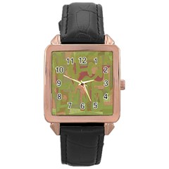 Abstract art Rose Gold Leather Watch 