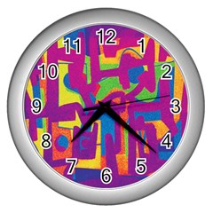 Abstract Art Wall Clocks (silver) 