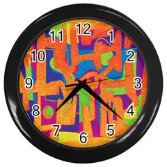 Abstract Art Wall Clocks (black) by ValentinaDesign