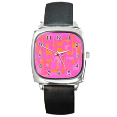 Abstract Art Square Metal Watch by ValentinaDesign