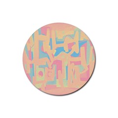 Abstract Art Rubber Coaster (round)  by ValentinaDesign