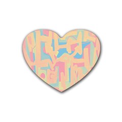 Abstract Art Rubber Coaster (heart)  by ValentinaDesign