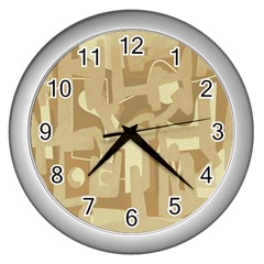 Abstract art Wall Clocks (Silver) 