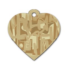 Abstract art Dog Tag Heart (Two Sides)