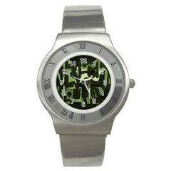 Abstract Art Stainless Steel Watch by ValentinaDesign