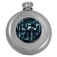 Abstract Art Round Hip Flask (5 Oz) by ValentinaDesign