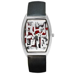 Abstract Art Barrel Style Metal Watch by ValentinaDesign