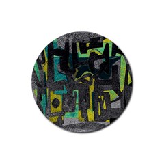 Abstract Art Rubber Coaster (round)  by ValentinaDesign