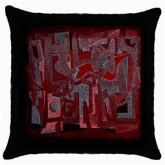 Abstract Art Throw Pillow Case (black) by ValentinaDesign