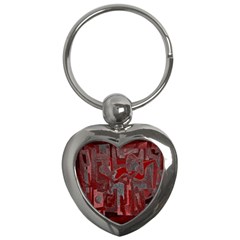 Abstract Art Key Chains (heart)  by ValentinaDesign