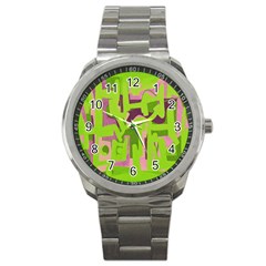 Abstract Art Sport Metal Watch by ValentinaDesign