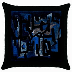 Abstract Art Throw Pillow Case (black) by ValentinaDesign