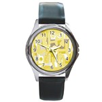 Abstract art Round Metal Watch Front