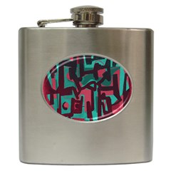 Abstract Art Hip Flask (6 Oz) by ValentinaDesign