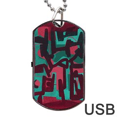 Abstract Art Dog Tag Usb Flash (two Sides) by ValentinaDesign