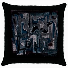 Abstract Art Throw Pillow Case (black) by ValentinaDesign