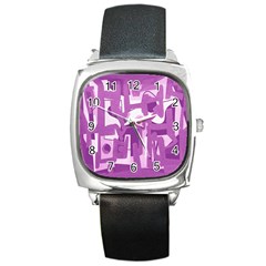 Abstract Art Square Metal Watch by ValentinaDesign