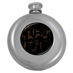 Abstract Art Round Hip Flask (5 Oz) by ValentinaDesign