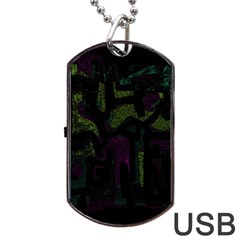 Abstract Art Dog Tag Usb Flash (two Sides) by ValentinaDesign