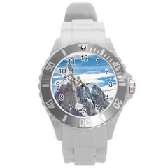 Cerro Torre Parque Nacional Los Glaciares  Argentina Round Plastic Sport Watch (l) by dflcprints