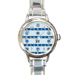 Sea Pattern Round Italian Charm Watch by Valentinaart