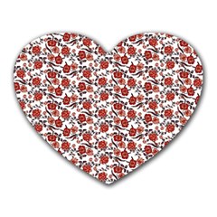 Roses Pattern Heart Mousepads by Valentinaart