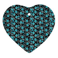 Roses pattern Heart Ornament (Two Sides)