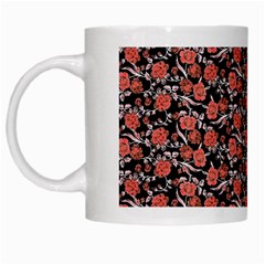 Roses Pattern White Mugs by Valentinaart