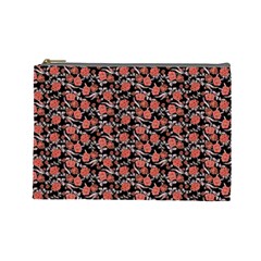 Roses Pattern Cosmetic Bag (large)  by Valentinaart