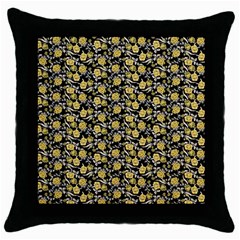 Roses Pattern Throw Pillow Case (black) by Valentinaart