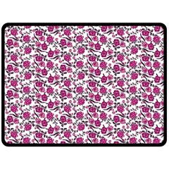 Roses Pattern Double Sided Fleece Blanket (large) 