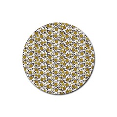 Roses Pattern Rubber Round Coaster (4 Pack) 