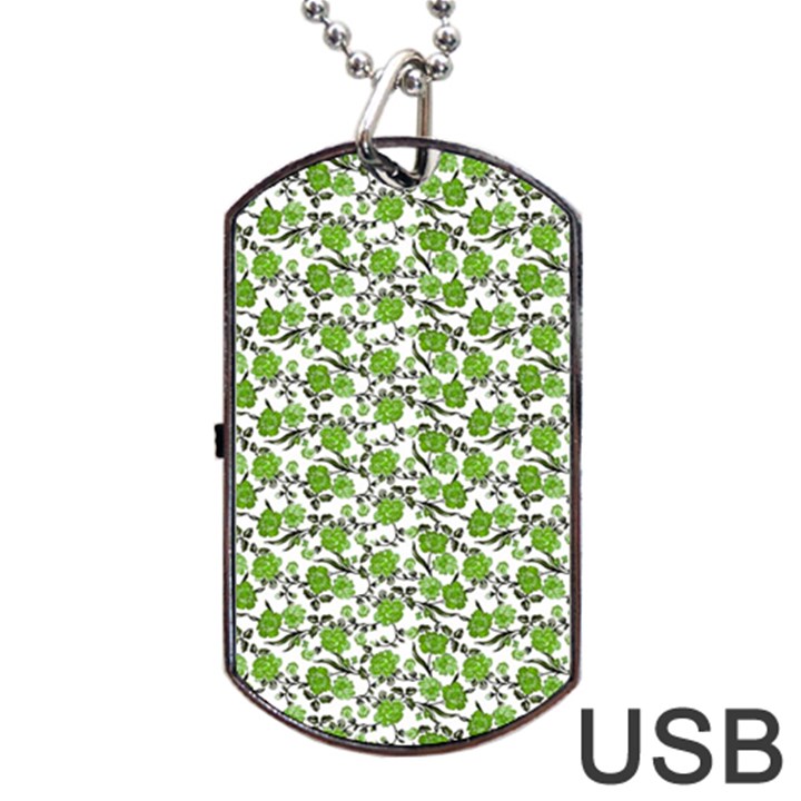 Roses pattern Dog Tag USB Flash (Two Sides)