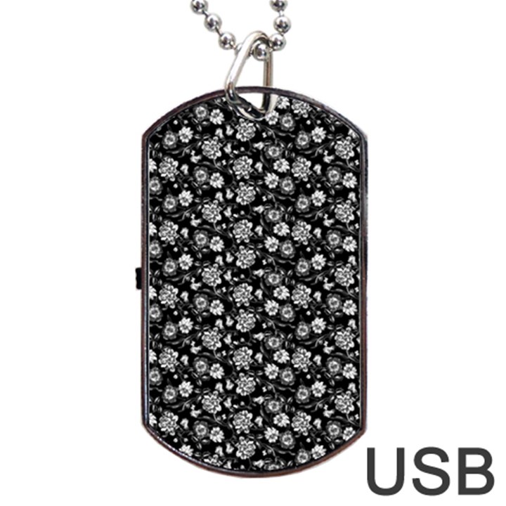 Roses pattern Dog Tag USB Flash (Two Sides)