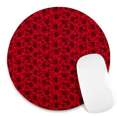 Roses Pattern Round Mousepads by Valentinaart