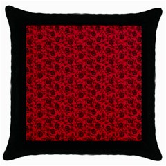 Roses Pattern Throw Pillow Case (black) by Valentinaart