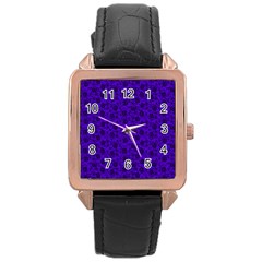 Roses Pattern Rose Gold Leather Watch  by Valentinaart