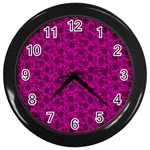 Roses pattern Wall Clocks (Black) Front