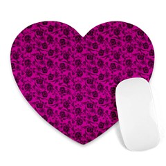 Roses Pattern Heart Mousepads by Valentinaart