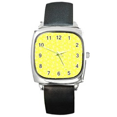 Roses pattern Square Metal Watch